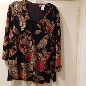 Vintage fall colors embellished top